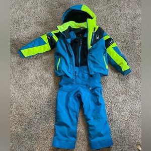 Spyder jacket and snow bibs.